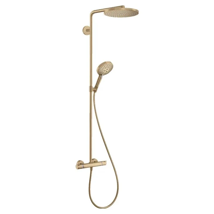 Душова система Hansgrohe Raindance S 240 EcoSmart+ PowderRain 1jet з термостатом, Brushed Bronze (28825140)