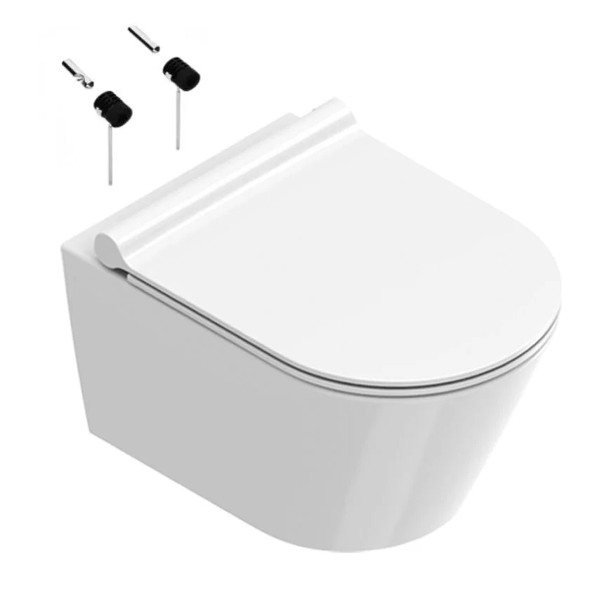 Унітаз підвісний з кришкою Catalano Zero 50х35 та кріпленнями, White Glossy (0111500001_0551200001_9056060000)
