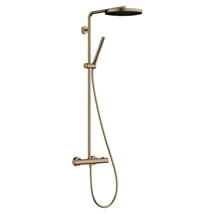 Душова система HansgrohePulsify S Puro Showerpipe 260 1jet EcoSmart з Ecostat Fine, Brushed Bronze (24223140)