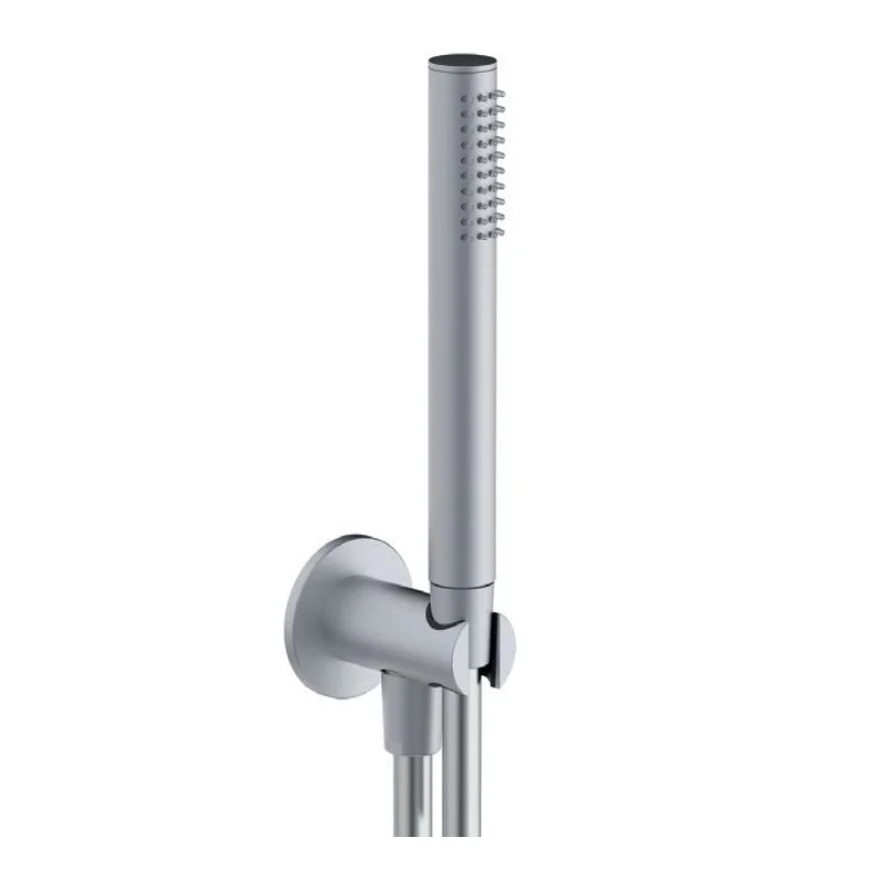 Душова система Paffoni Inox Tech, з ручним душем, шлангом та кріпленням, Steel (ZDUP130AC)