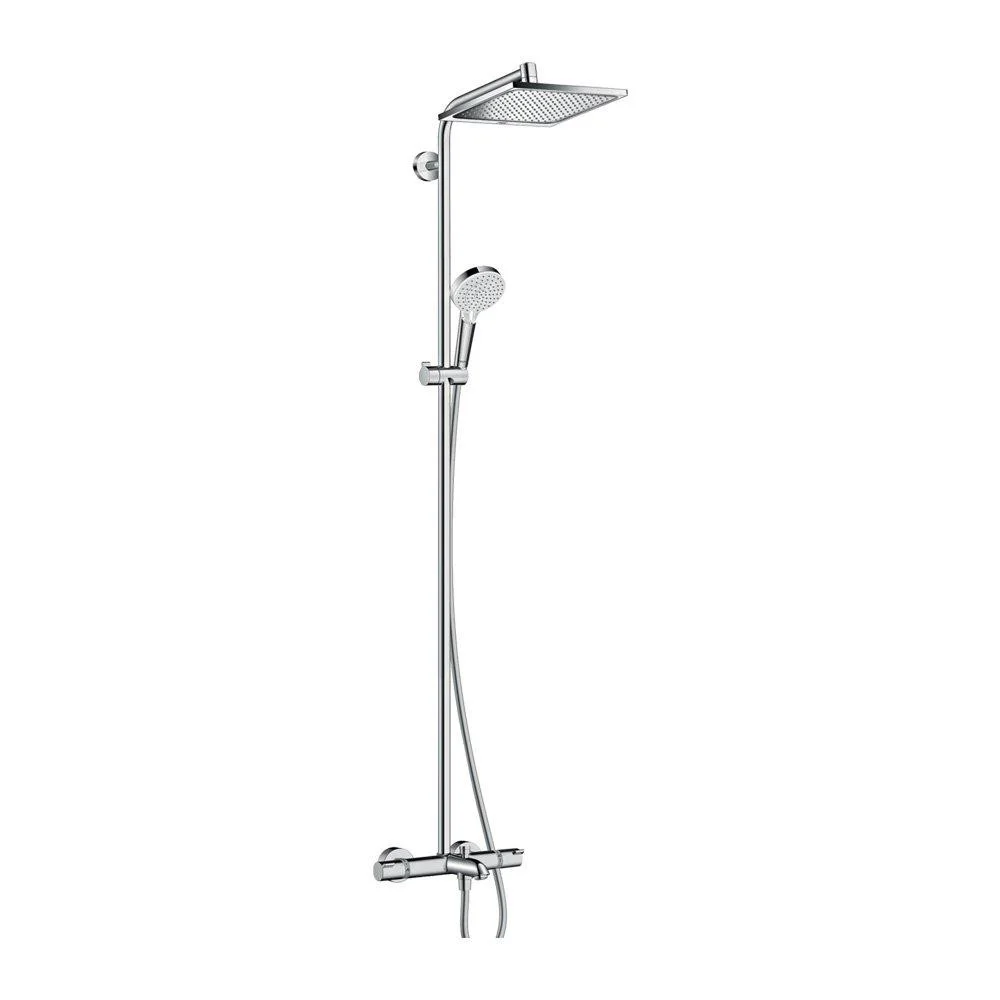 Душова система Hansgrohe Crometta E Showerpipe 240 1jet для ванни з термостатом, хром (27298000)