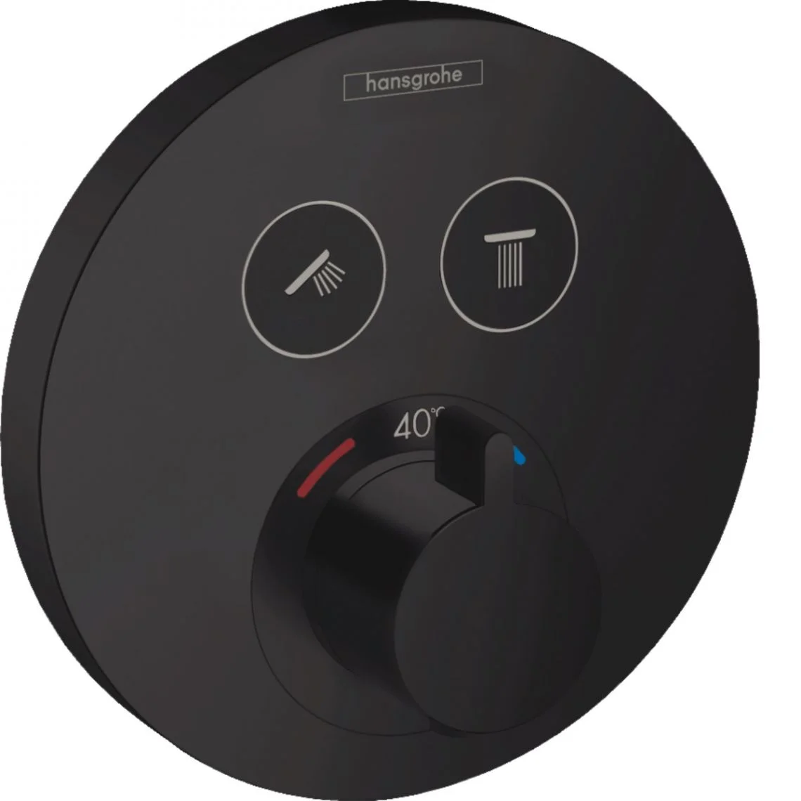 Термостат прихованого монтажу Hansgrohe ShowerSelect S на 2 споживача, Matt Black (15743670)