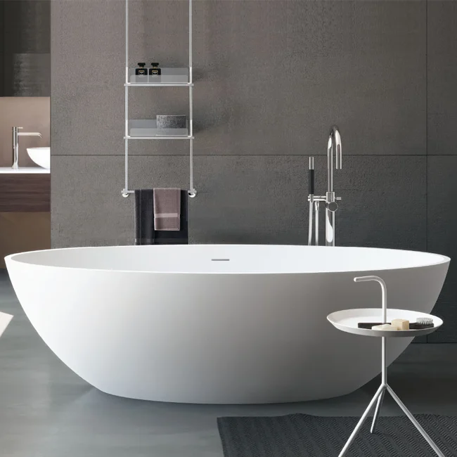 Ванна зі штучного каменю Treesse Carezza, 180х85, окремостояча (V308BL)