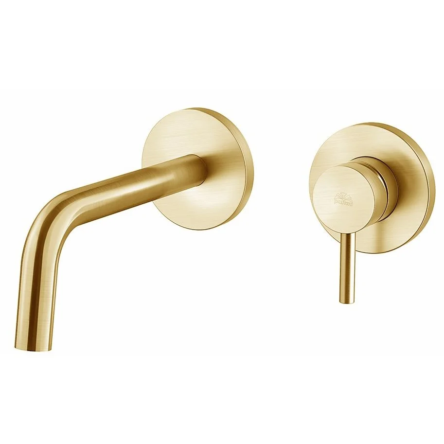 Змішувач для умивальника Paffoni Light, настінний, вилив 17.8 см, Brushed Honey Gold (LIG006HGSP70)