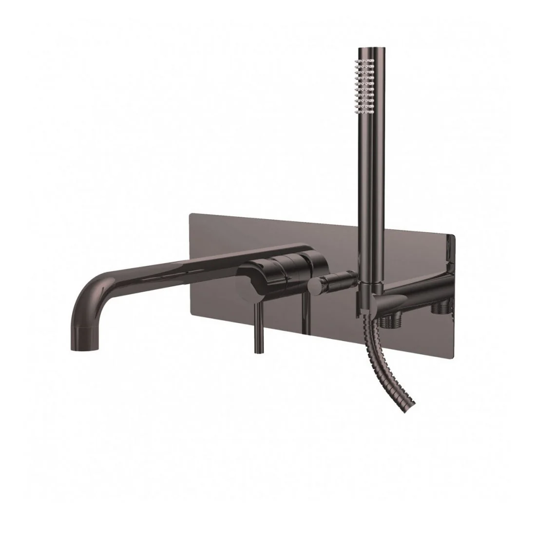 Змішувач для ванни/душу з душем і душем Paffoni Light, Black Chrome (LIG001NKN)