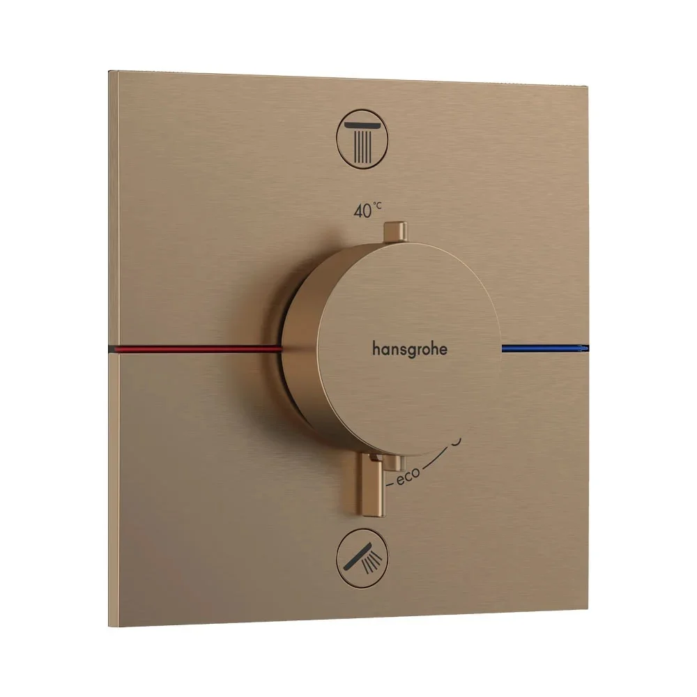 Термостат Hansgrohe прихованого монтажу ShowerSelect Comfort E на 2 функції, Brushed Bronze (15572140)