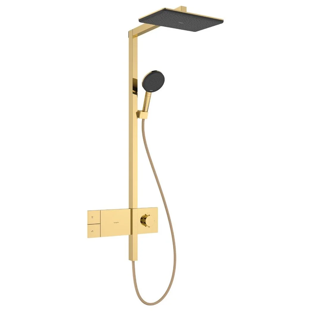 Душова система Hansgrohe Raindance Alive Q 340/210 1jet EcoSmart ShowerSelect Comfort, Polished Gold Optic (24581990)