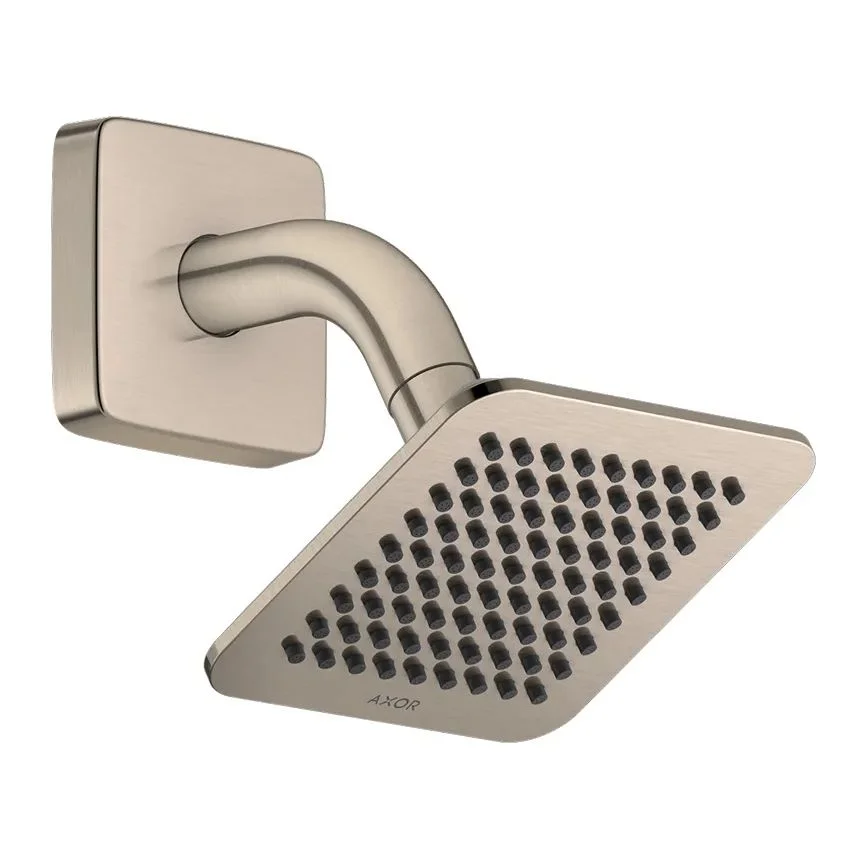 Верхній душ Axor Citterio C 120x120 1jet EcoSmart із настінним кронштейном, Brushed Nickel (28810820)