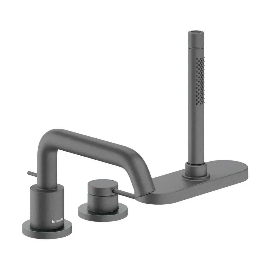 Змішувач врізний на борт ванни Hansgrohe Tecturis S на 3 отвори з sBox, Brushed Black Chrome (73447340)