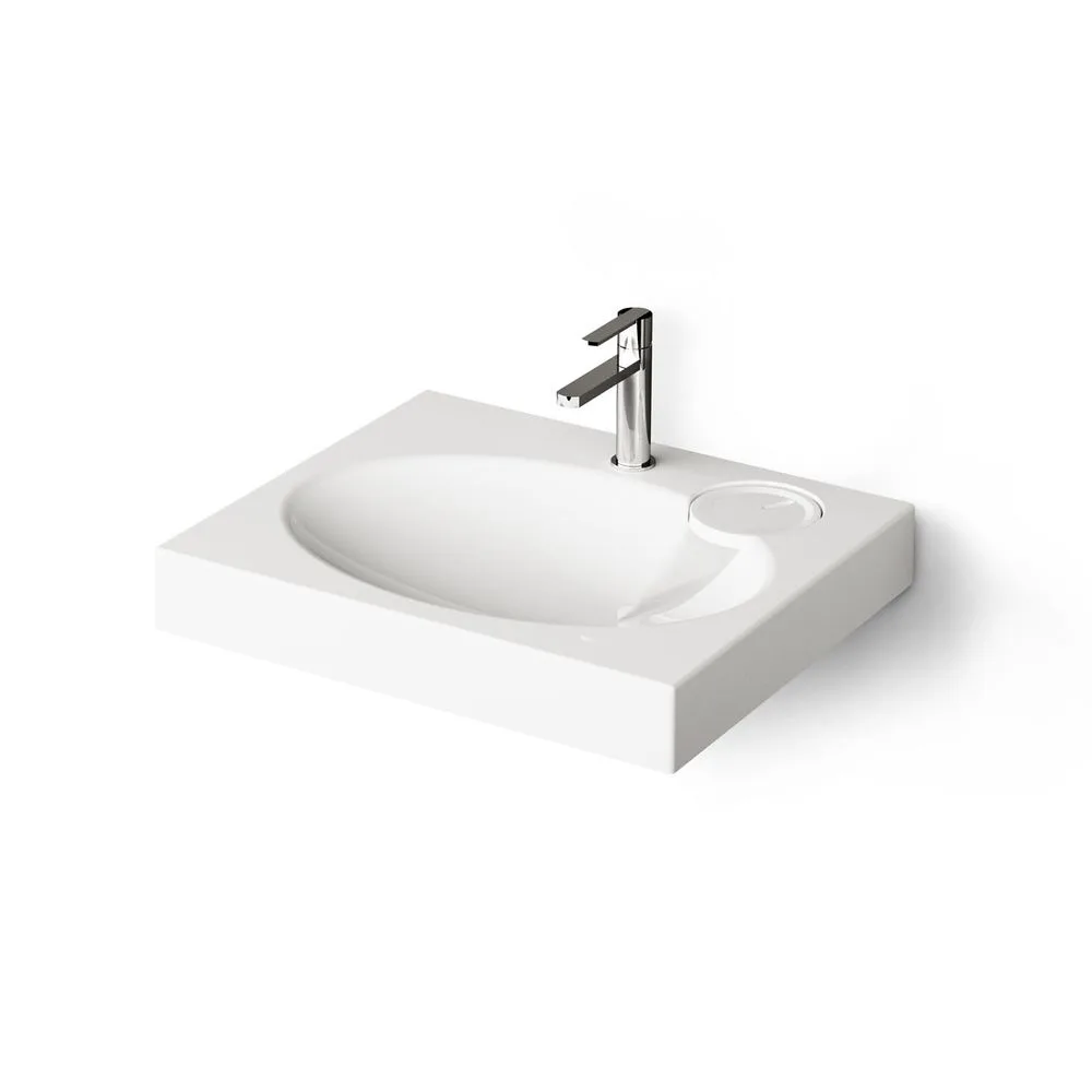 Умивальник над пральною машиною PAA Claro Mini, литий камінь, 60х50, Glossy Alpine White ((KICLAMISIF_00)