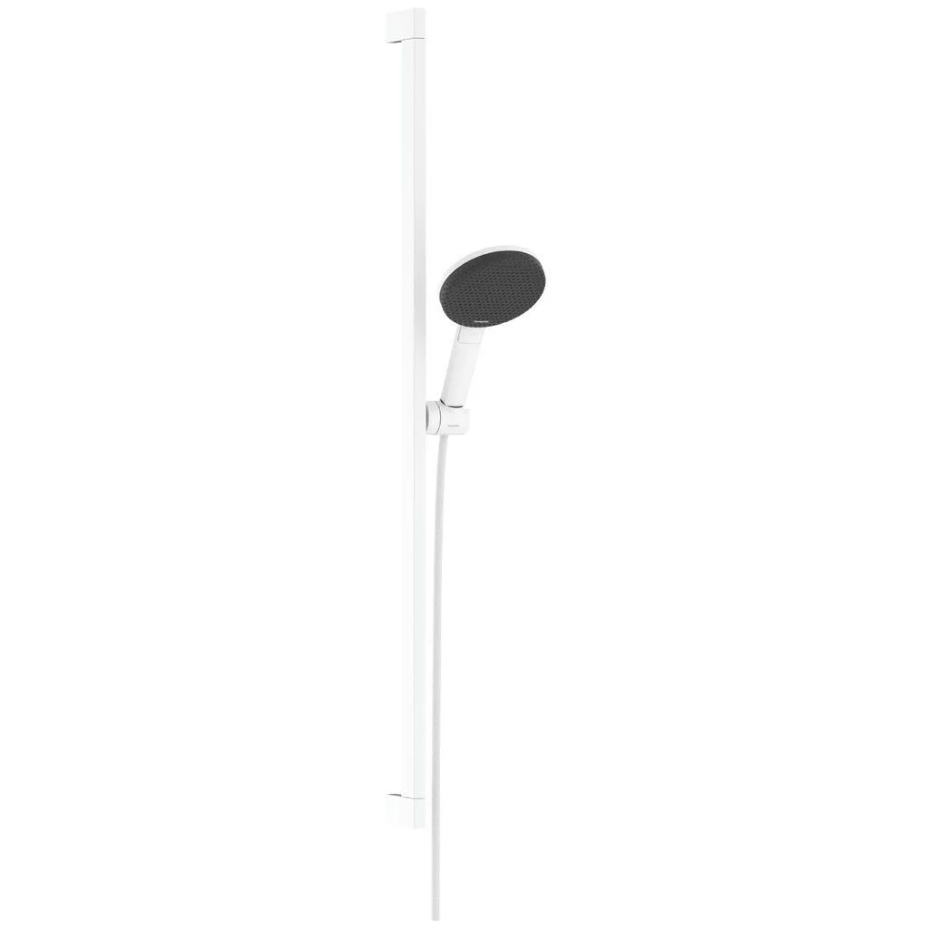 Душовий набір Hansgrohe Raindance Alive Select S 3jet EcoSmart зі стійкою Unica E Puro 90 см, Matt White (24601700)