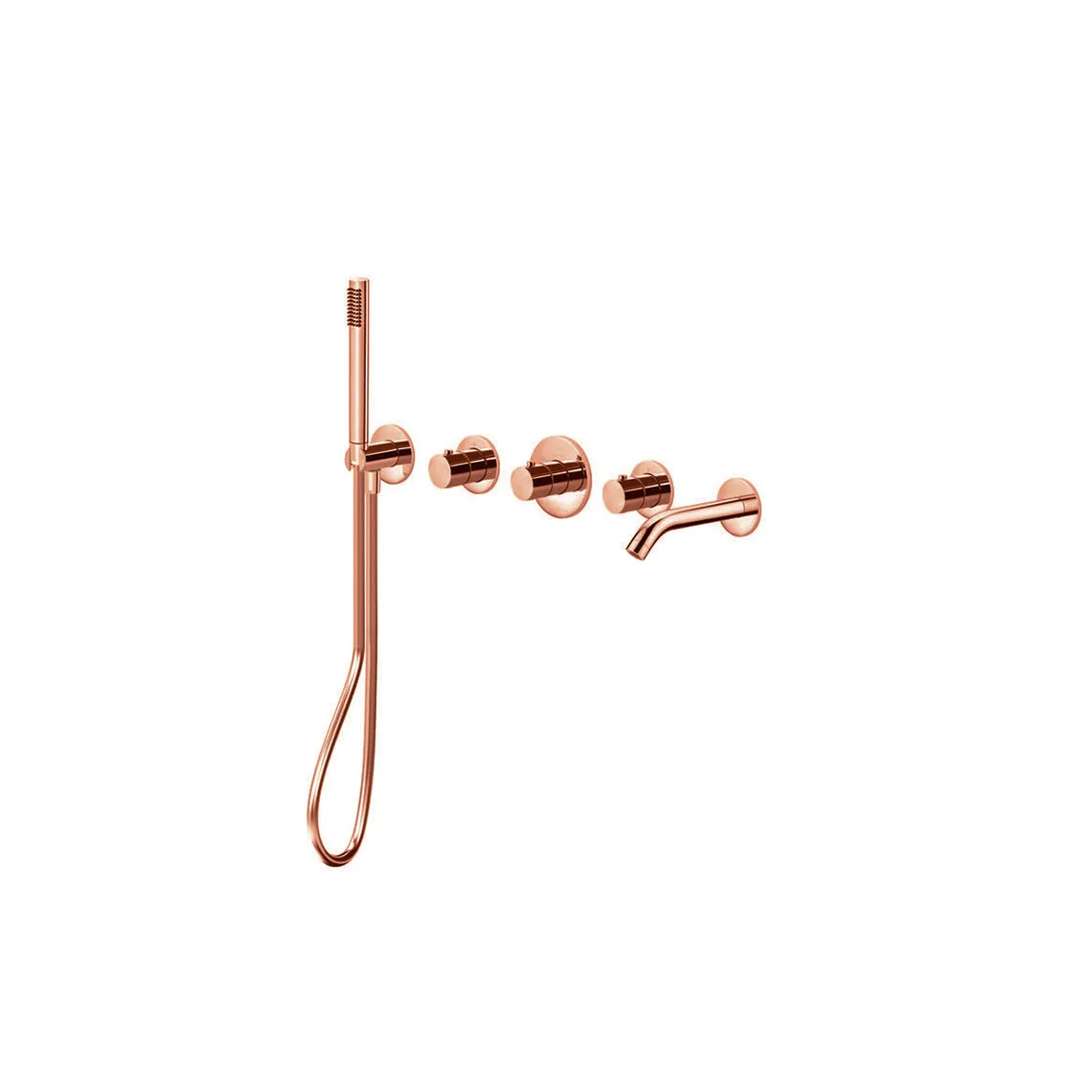 Термостат для душу/ванни Paffoni Modular Box, 2 функції, 5 отвори, ручний душ, Brushed Copper PVD (MDE001RASP)