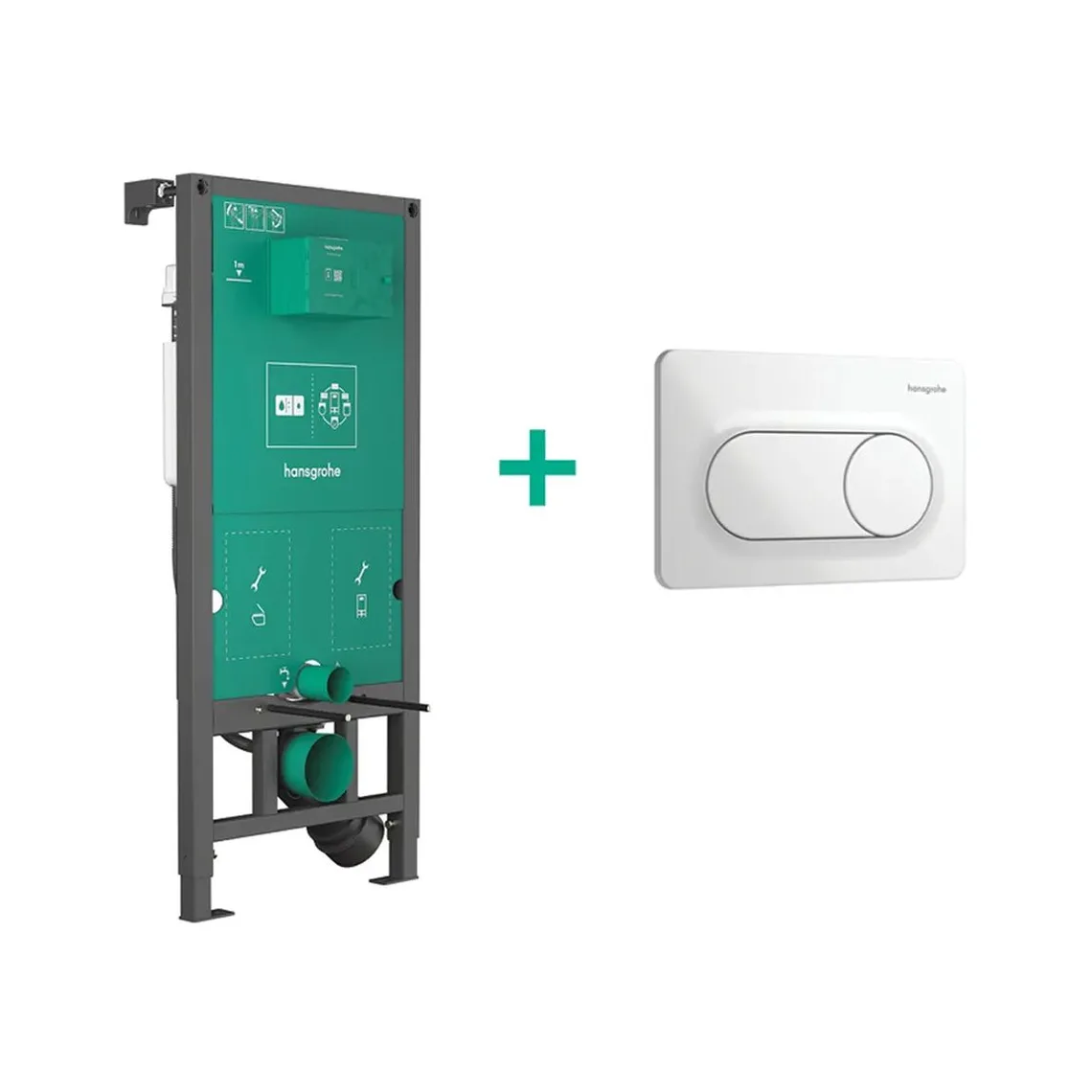 Інсталяція Hansgrohe iFrame Universal з клавішею iFrame Original S, White (99002450)