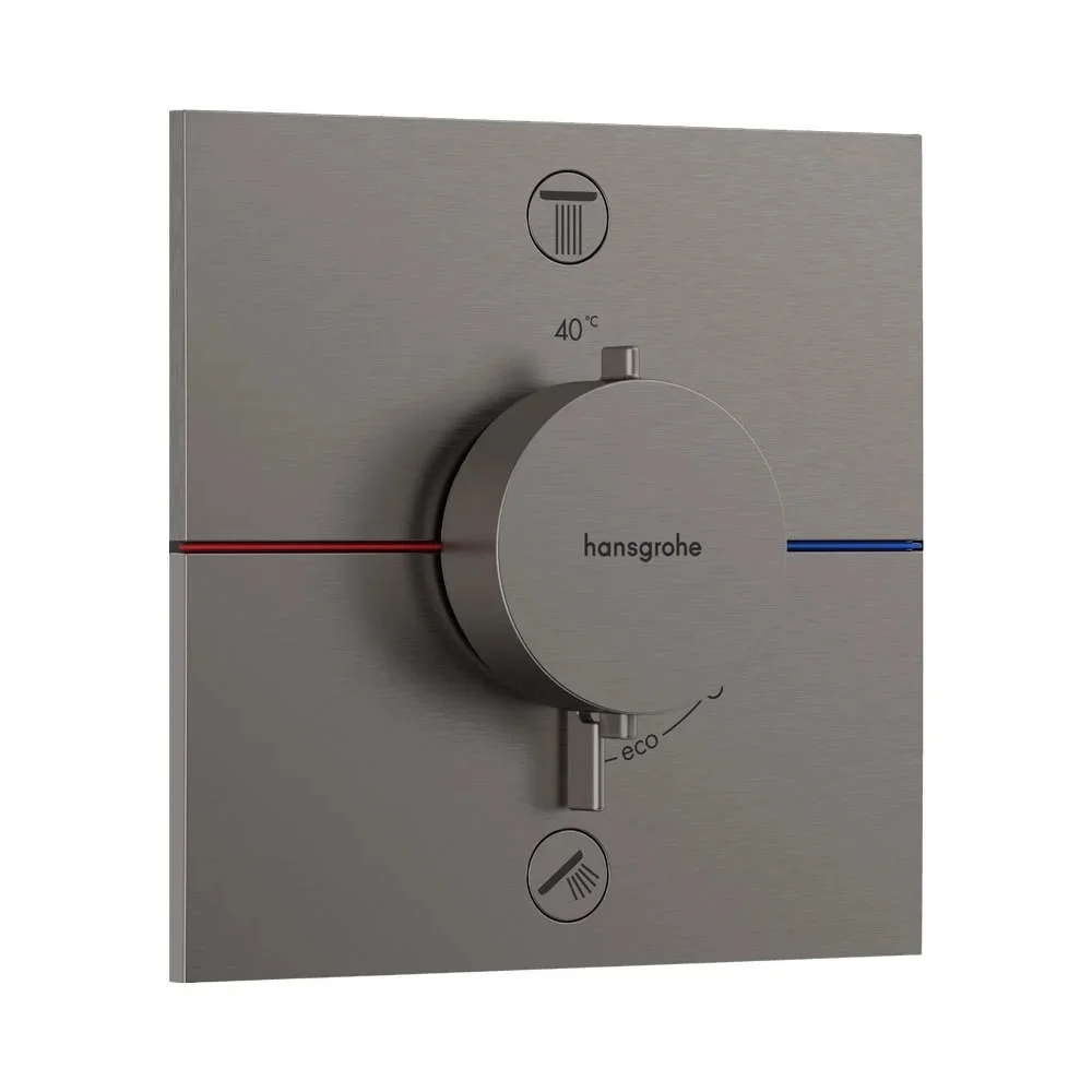 Термостат прихованого монтажу Hansgrohe ShowerSelect Comfort E на 2 функції, Brushed Black Chrome (15572340)