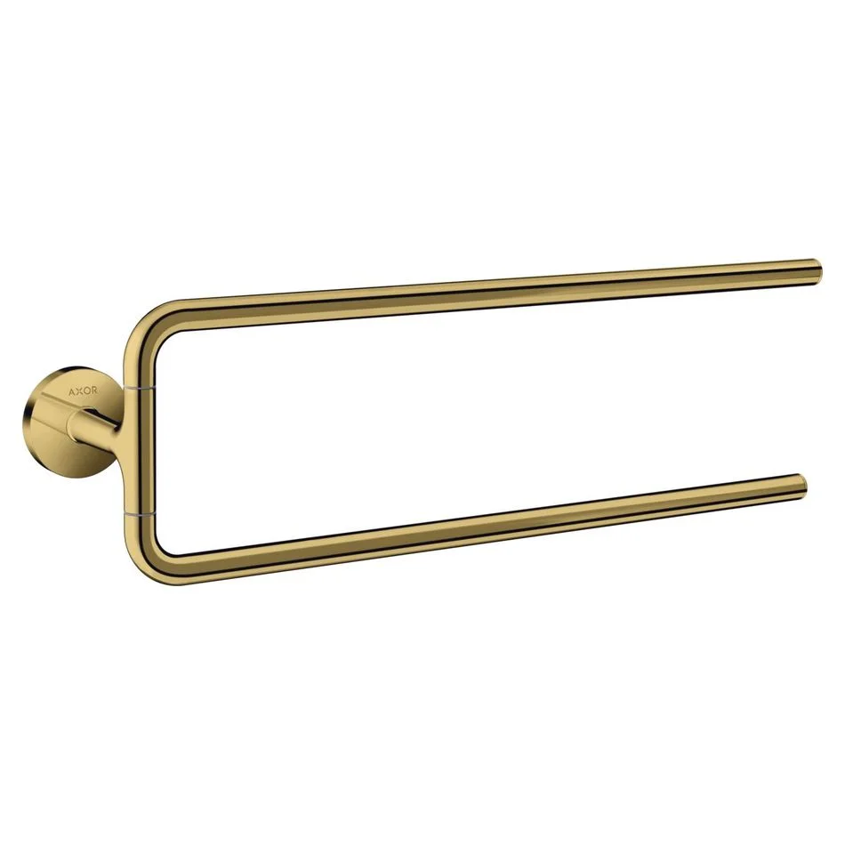 Тримач для рушників AXOR Universal Circular 49 см поворотний подвійний, Polished Gold Optic (42822990)