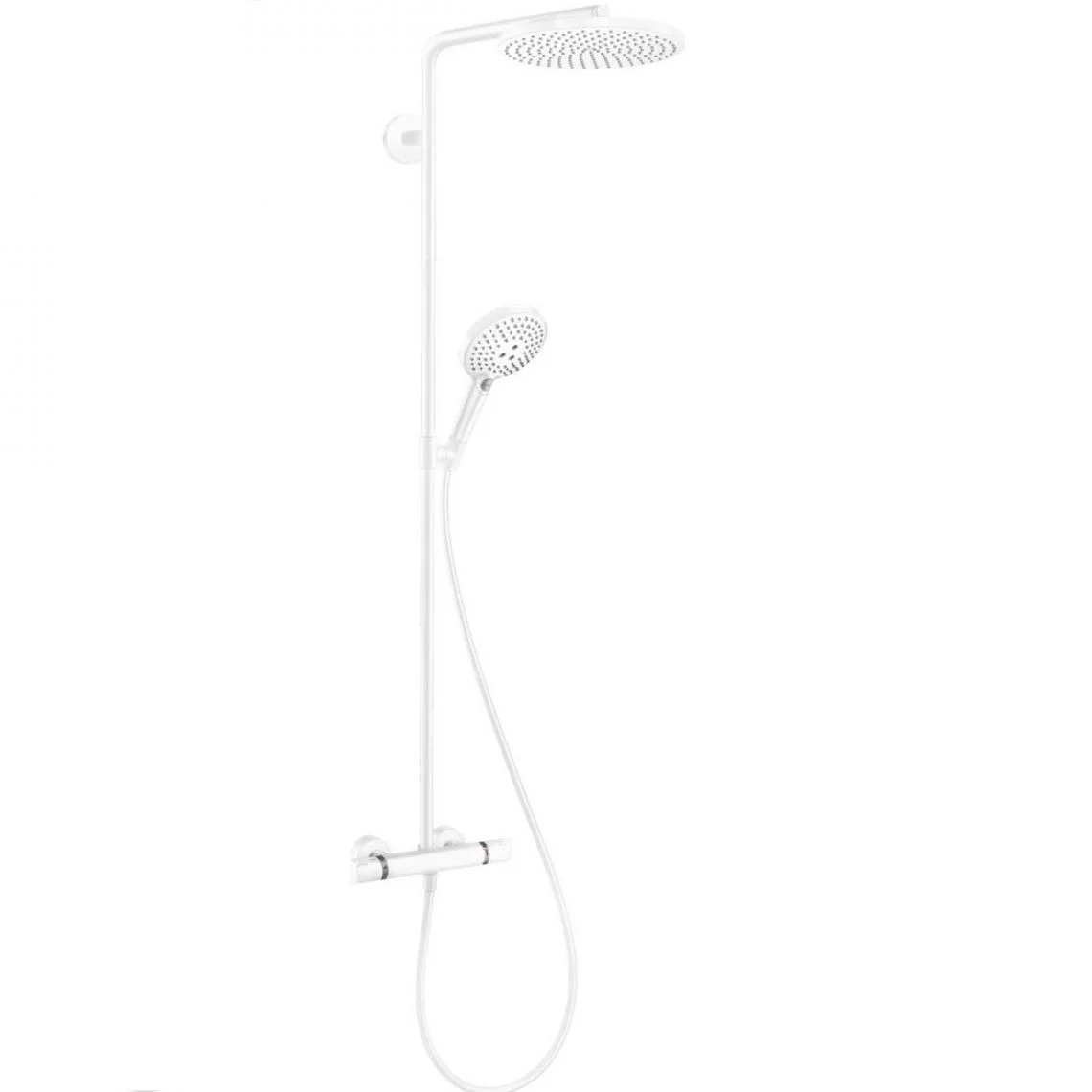 Душова система Hansgrohe Raindance S 240 Showerpipe PowderRain 1jet з термостатом, matt white (27633700)