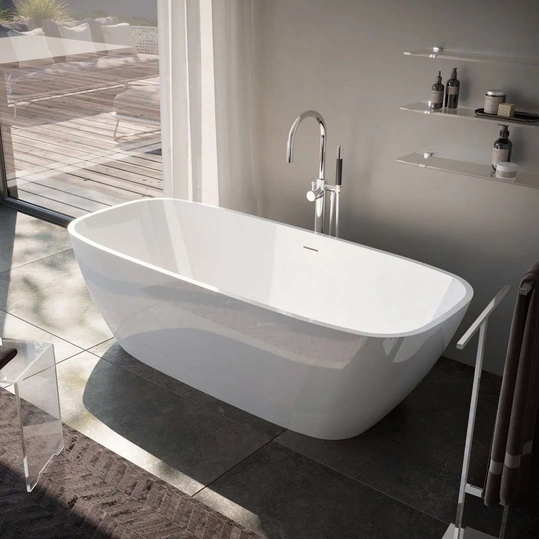 Ванна зі штучного каменю Treesse Brio 170x72х56h, біла матова (V297BO)