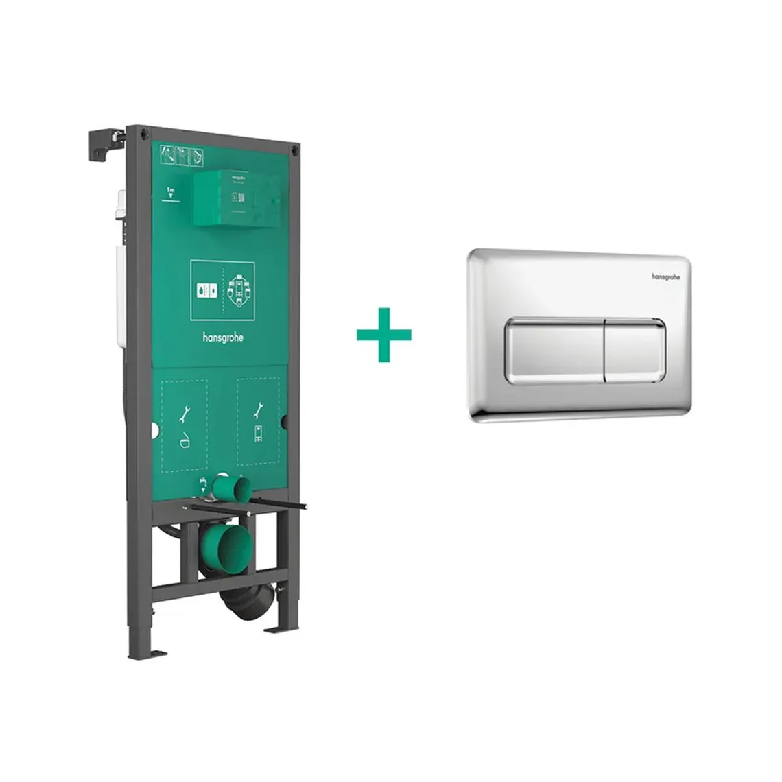 Інсталяція Hansgrohe iFrame Universal з клавішею iFrame Original Q, Chrome (99001000)