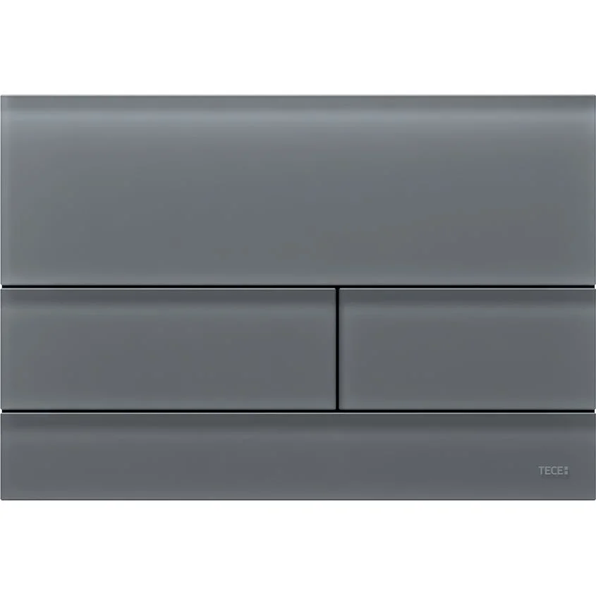 Панель змиву з двома клавішами TECEsquare, скло, сигнальний сірий матовий, Satined signal grey glass (9240826)
