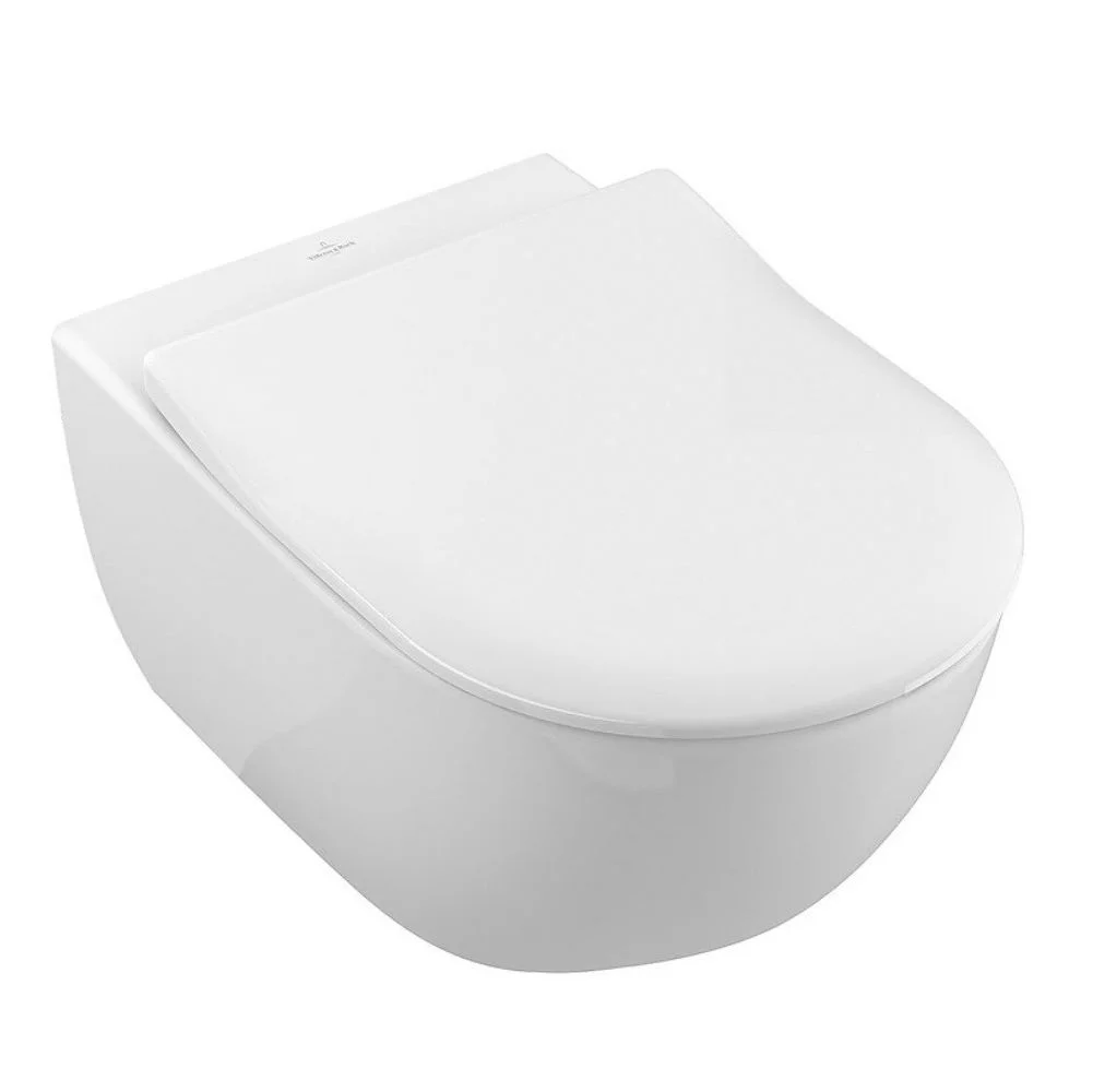 Унітаз підвісний Villeroy & Boch VERITY DESIGN 2.0 з кришкою SlimSeat і швидкознімним кріпленням, білий (5C98HR01)