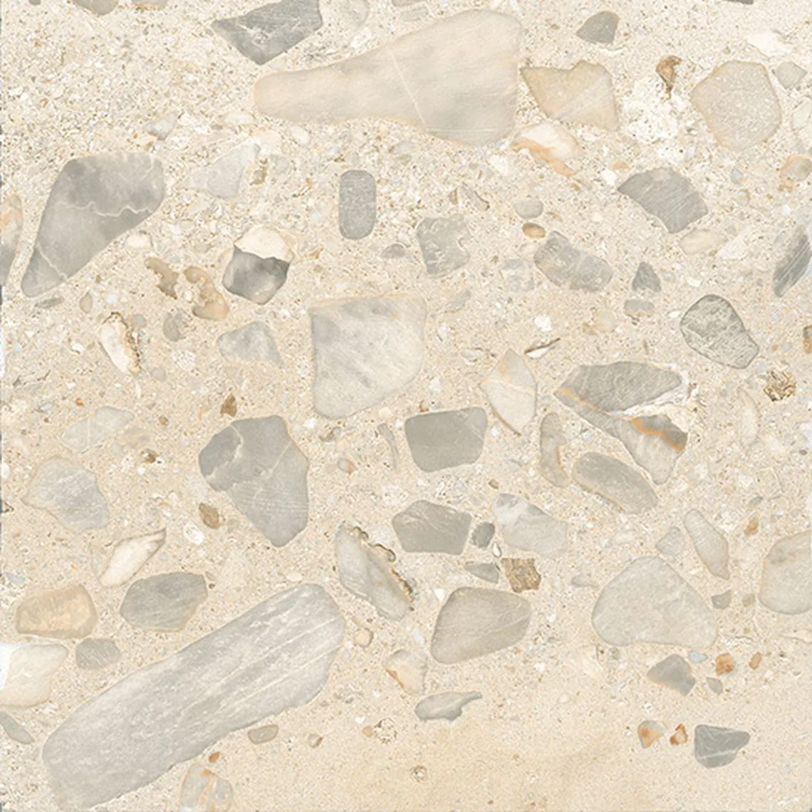 Керамограніт Ceramica Fioranese, I Ciottoli Sassi Avorio Levigato Matt 60.4x60.4 см Rett 9 мм (LMS601L)
