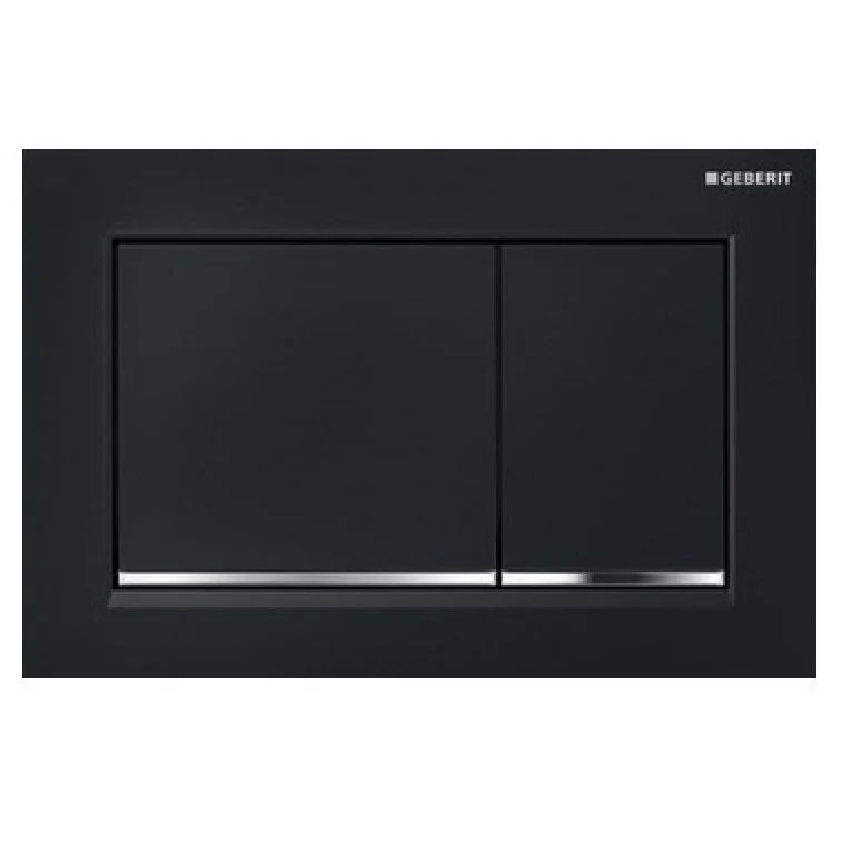 Клавіша змиву Geberit Omega30 пластик, чорний/глянцевий хром (115.080.KM.1)