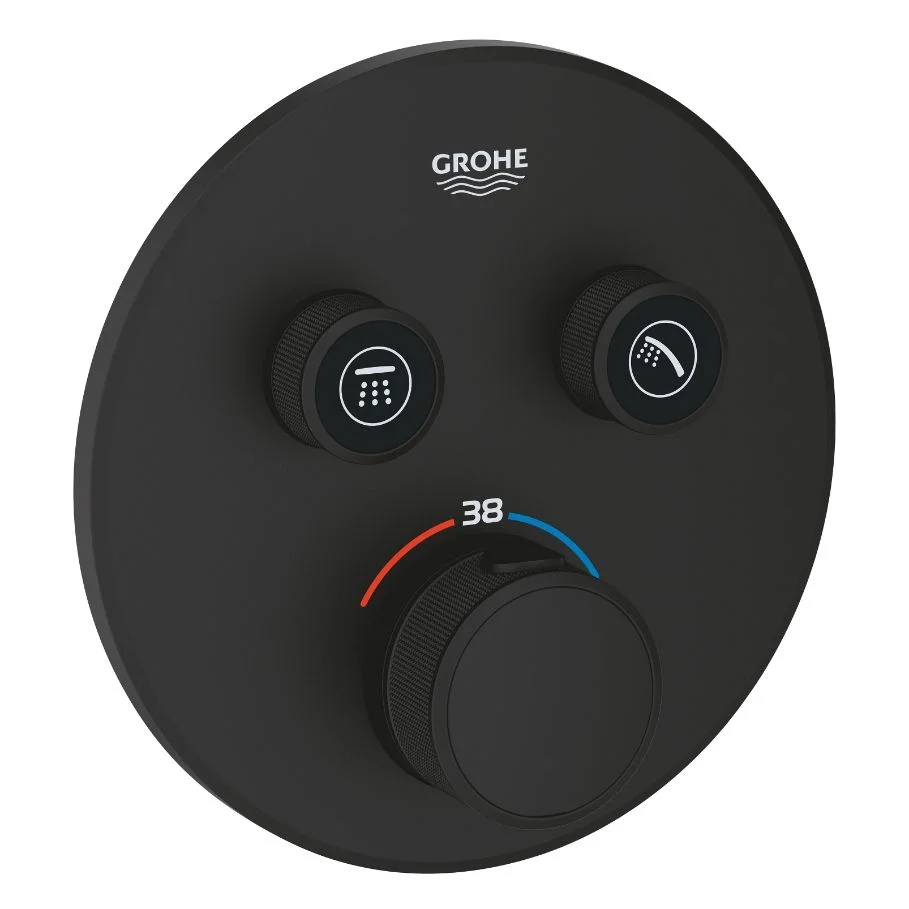 Термостат прихованого монтажу Grohe Grohtherm SmartControl на 2 виходи, чорний матовий (29507KF0)
