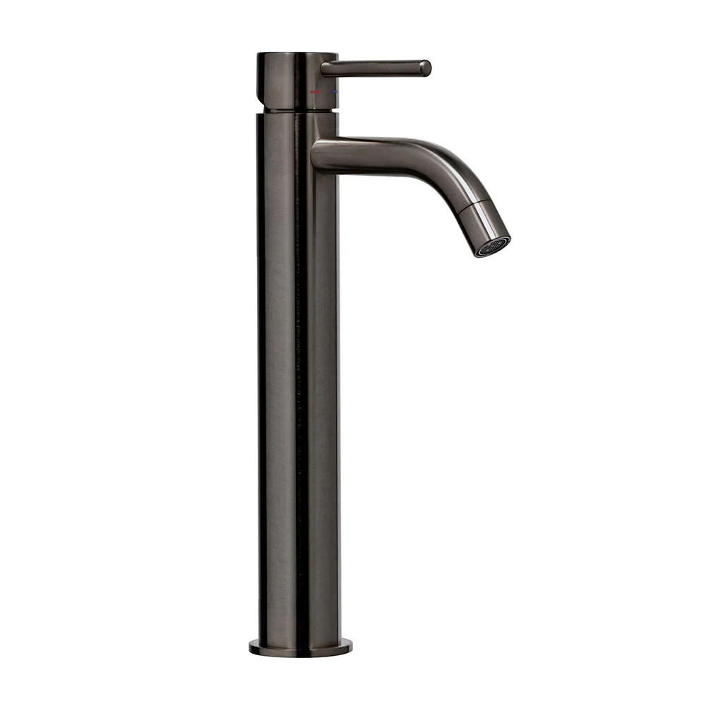 Змішувач для умивальника Paffoni Light високий, з донним клапаном, Brushed Black Chrome (LIG085NKNSP)