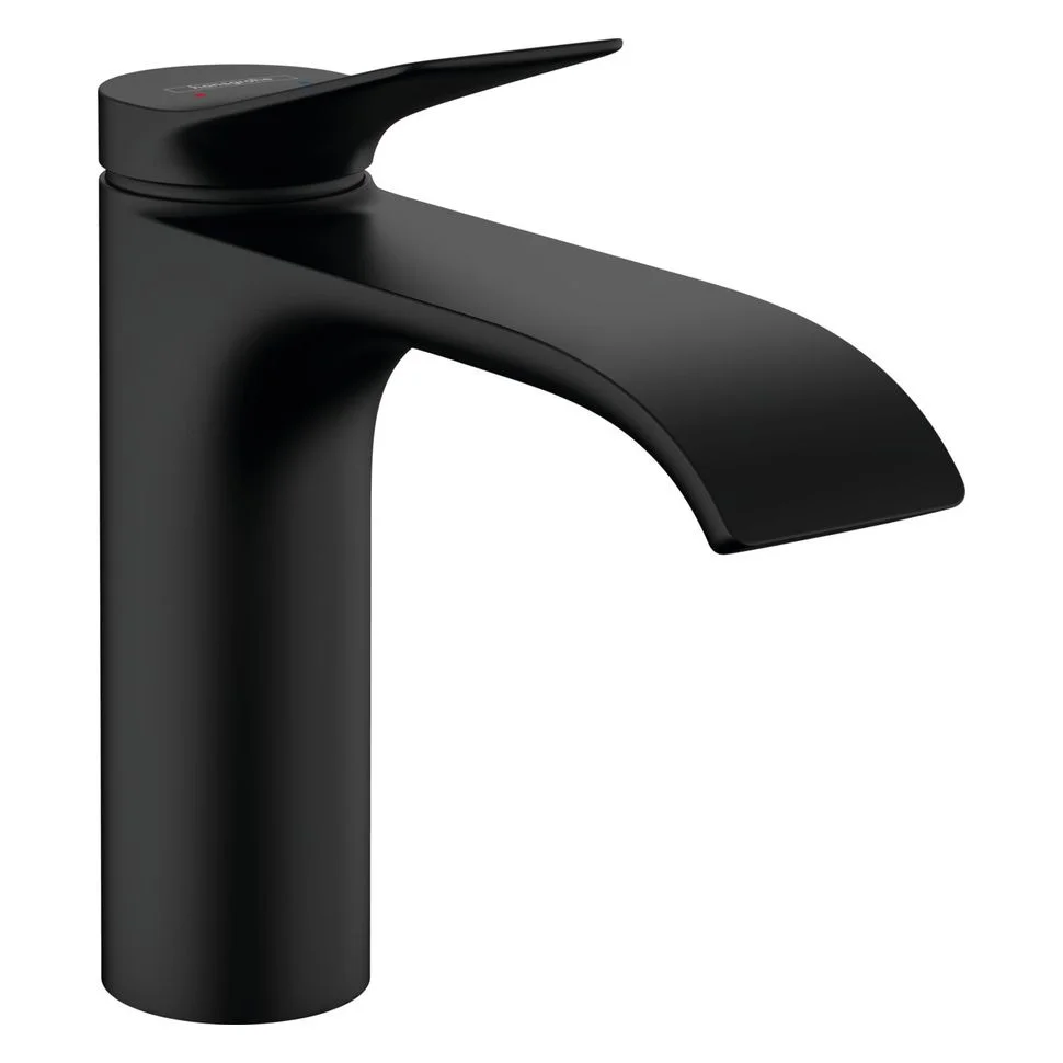 Змішувач для умивальника Hansgrohe Vivenis 110 з донним клапаном pop-up, чорний матовий (75020670)