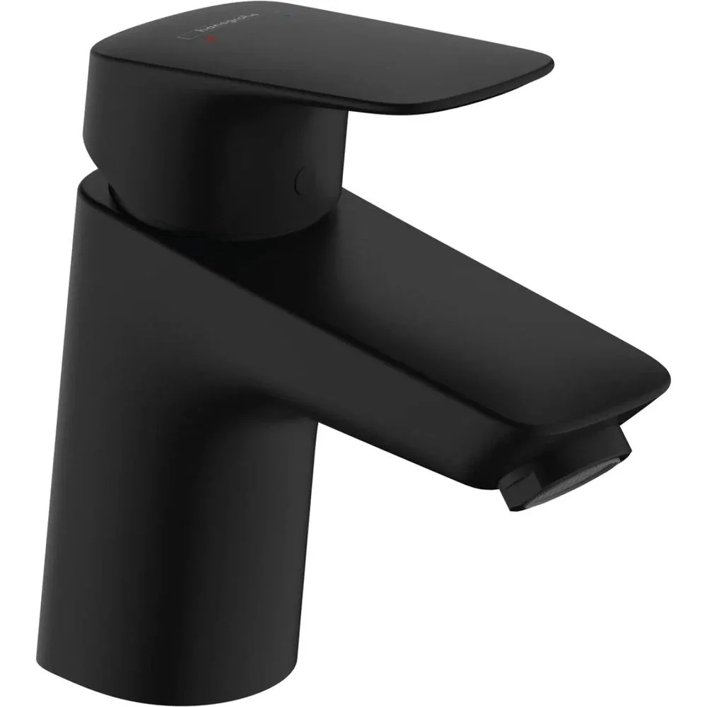 Змішувач для умивальника Hansgrohe Logis із зливним клапаном Push-Open, чорний матовий (71077670)