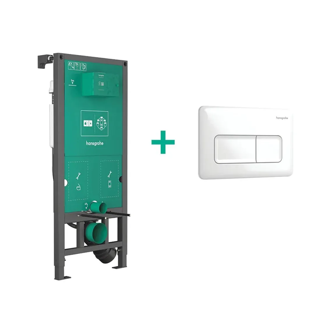 Інсталяція Hansgrohe iFrame Universal з клавішею iFrame Original Q, White (99001450)