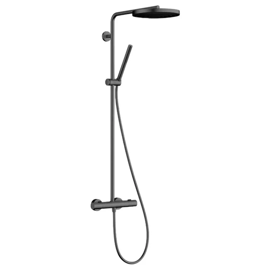 Душова система Hansgrohe Pulsify S Puro Showerpipe 260 1jet EcoSmart з Ecostat Fine, Brushed Black Chrome (24223340)