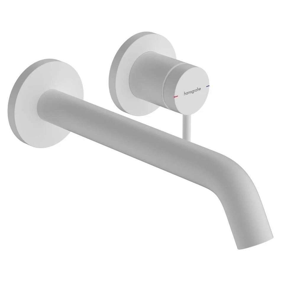 Змішувач для умивальника Hansgrohe Tecturis S 225 зі стіни, Matt White (73351700)