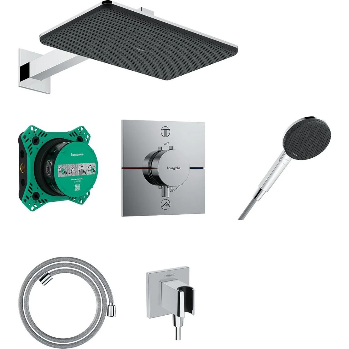 Душовий комплект Hansgrohe Raindance Alive Q 210/340 1jet 6 в1, Chrome (24620000)