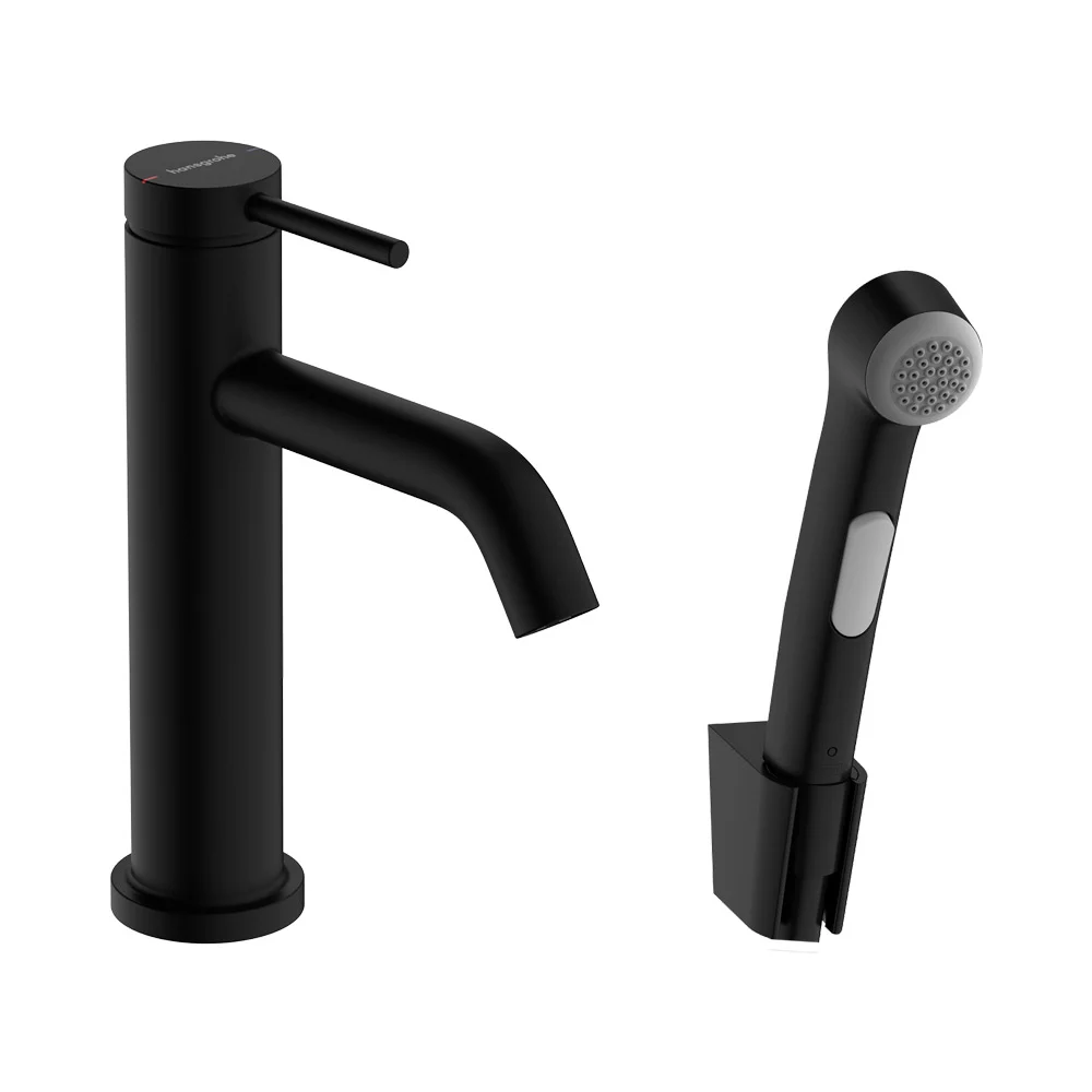 Змішувач Hansgrohe Tecturis S 110 для умивальника з гігієнічною лійкою, Matt Black (73211670)