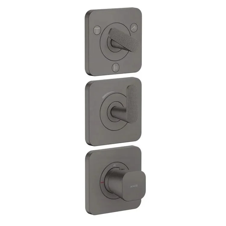 Термостат Axor Citterio C Cubic cut 380/120 для 3-х споживачів, Brushed Black Chrome (49711340)
