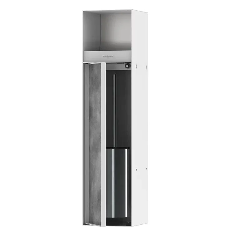 Тримач для туалетного паперу з йоржиком Hansgrohe XtraStoris Rock вбудований, Matt White (56062700)