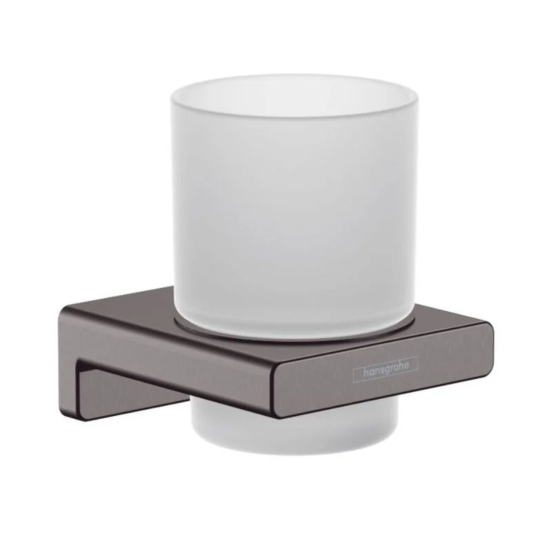 Склянка підвісна Hansgrohe AddStoris, Brushed Black/скло (41749340)