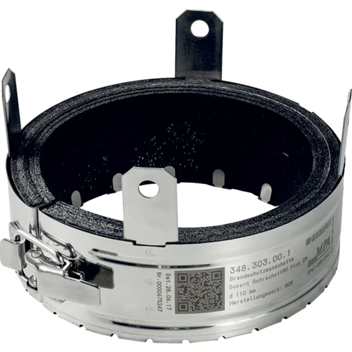 Протипожежна муфта Geberit RS90 Plus EN: d=40-56мм, dмин.=40мм, dмакс.=56мм, d1=63мм (348.300.00.1)
