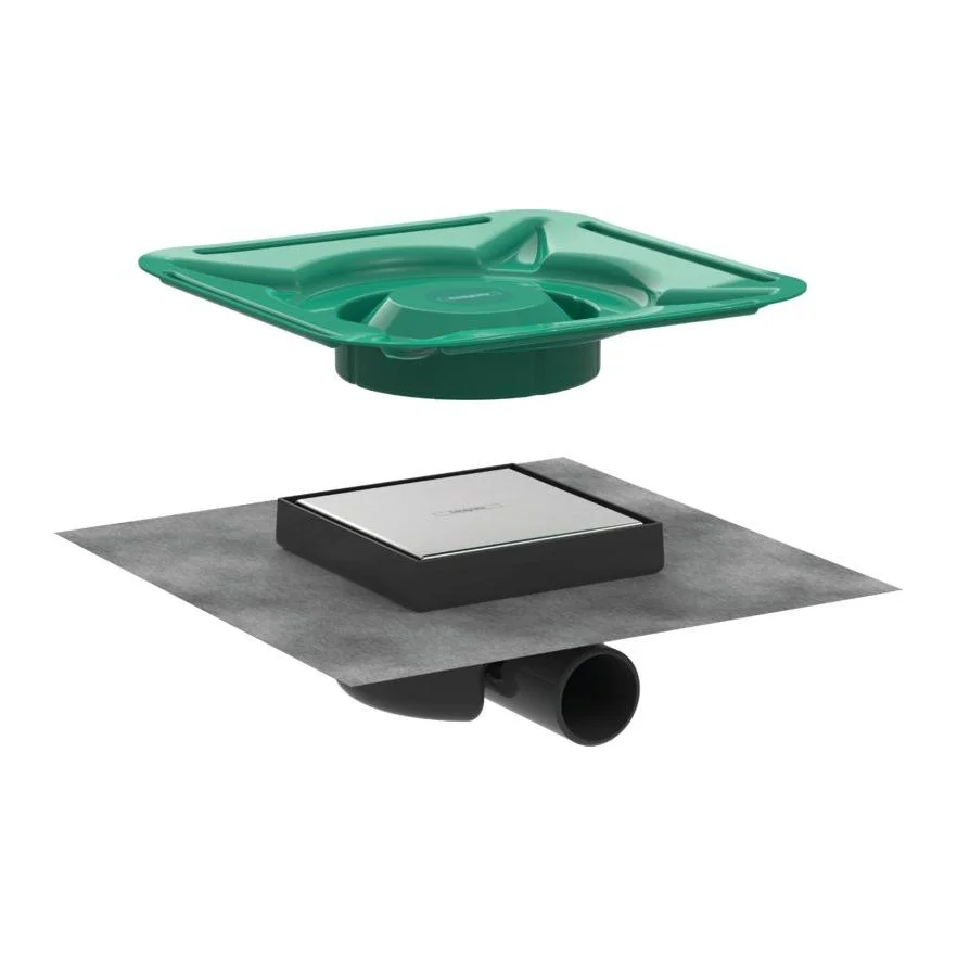 Точковий трап Hansgrohe RainDrain Spot 150x150х78 мм 50 Brushed Stainless Steel (56112800)