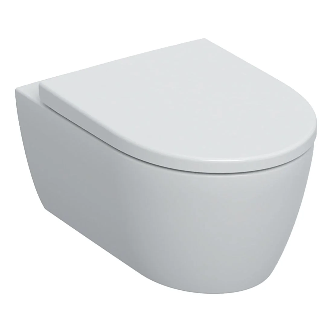 Унітаз підвісний Geberit iCon лійкоподібний, закрита форма, Rimfree, з сидінням з кришкою, білий (501.664.00.1)
