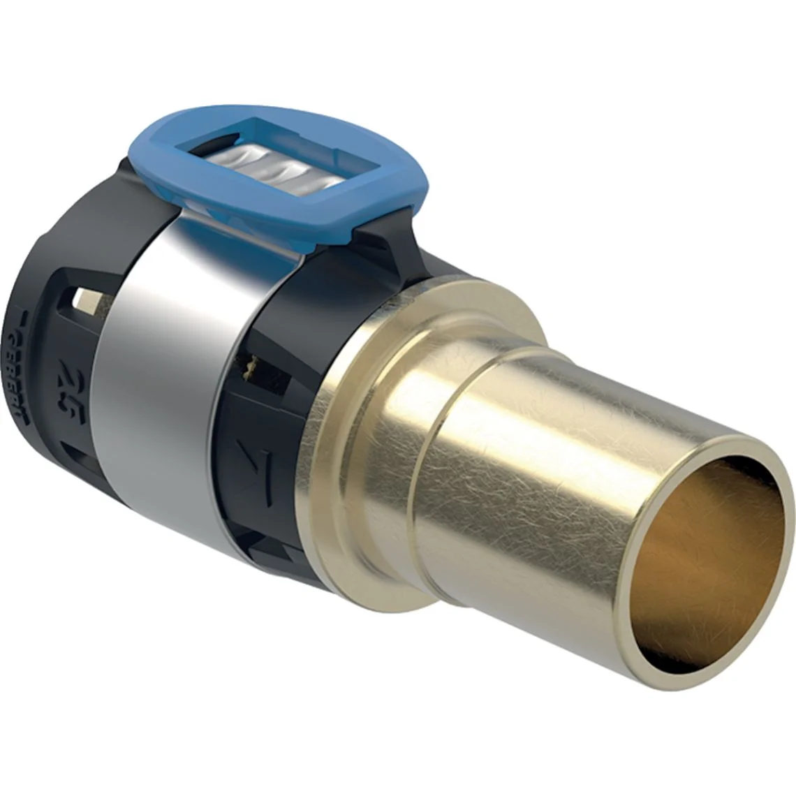 Перехідник Geberit FlowFit на Geberit Mapress з гладким кінцем: бронза без свинцю (CuSn4Zn2PS), d=25мм, d1=22 (620.232.00.1)