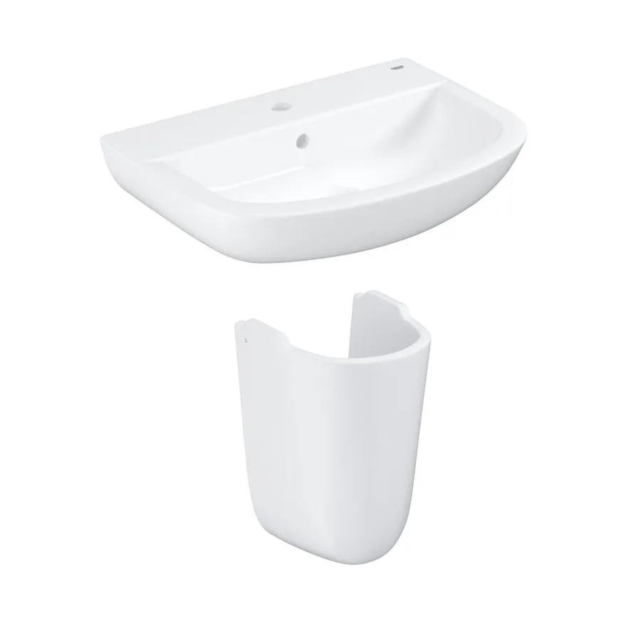 Умивальник підвісний з напівп'єдесталом Grohe Bau Ceramic 55, білий (39440000_39426000)