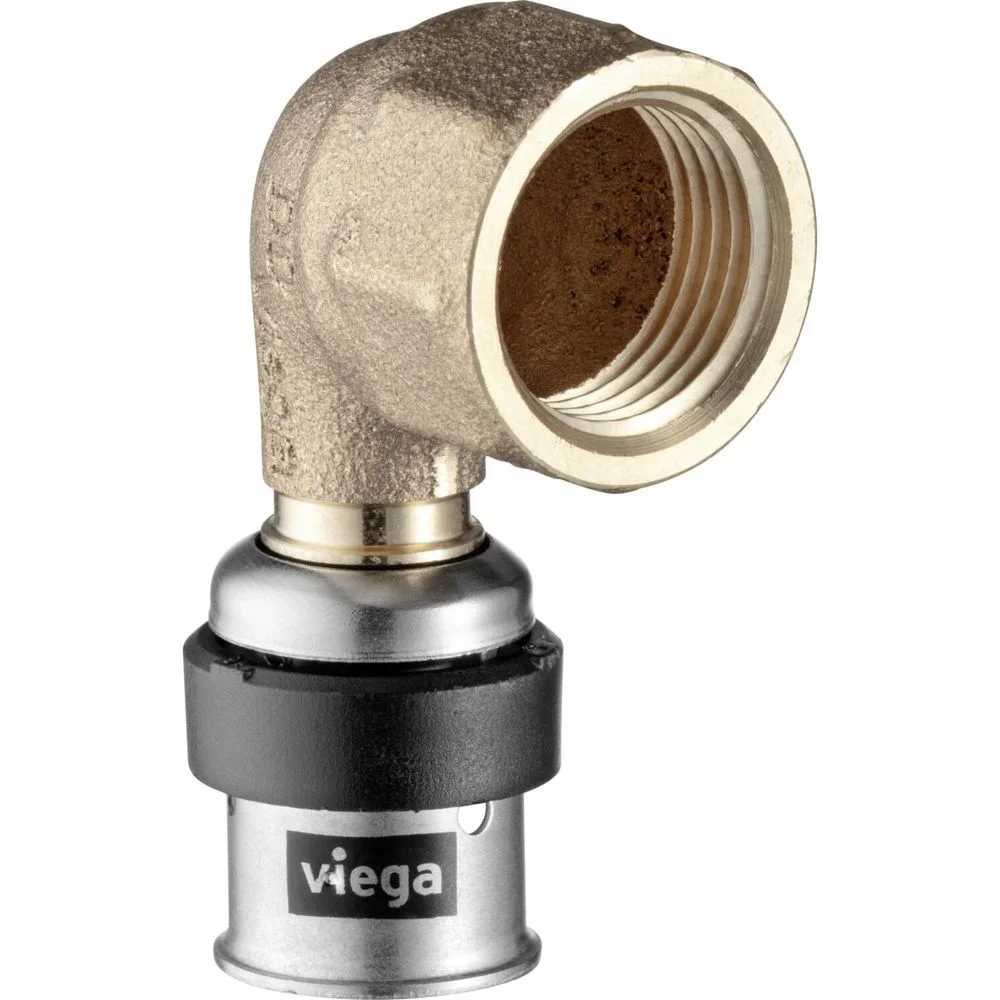 Кутник перехідний 90° Viega Smartpress d=16 мм, ВР=1/2, бронза (730352)