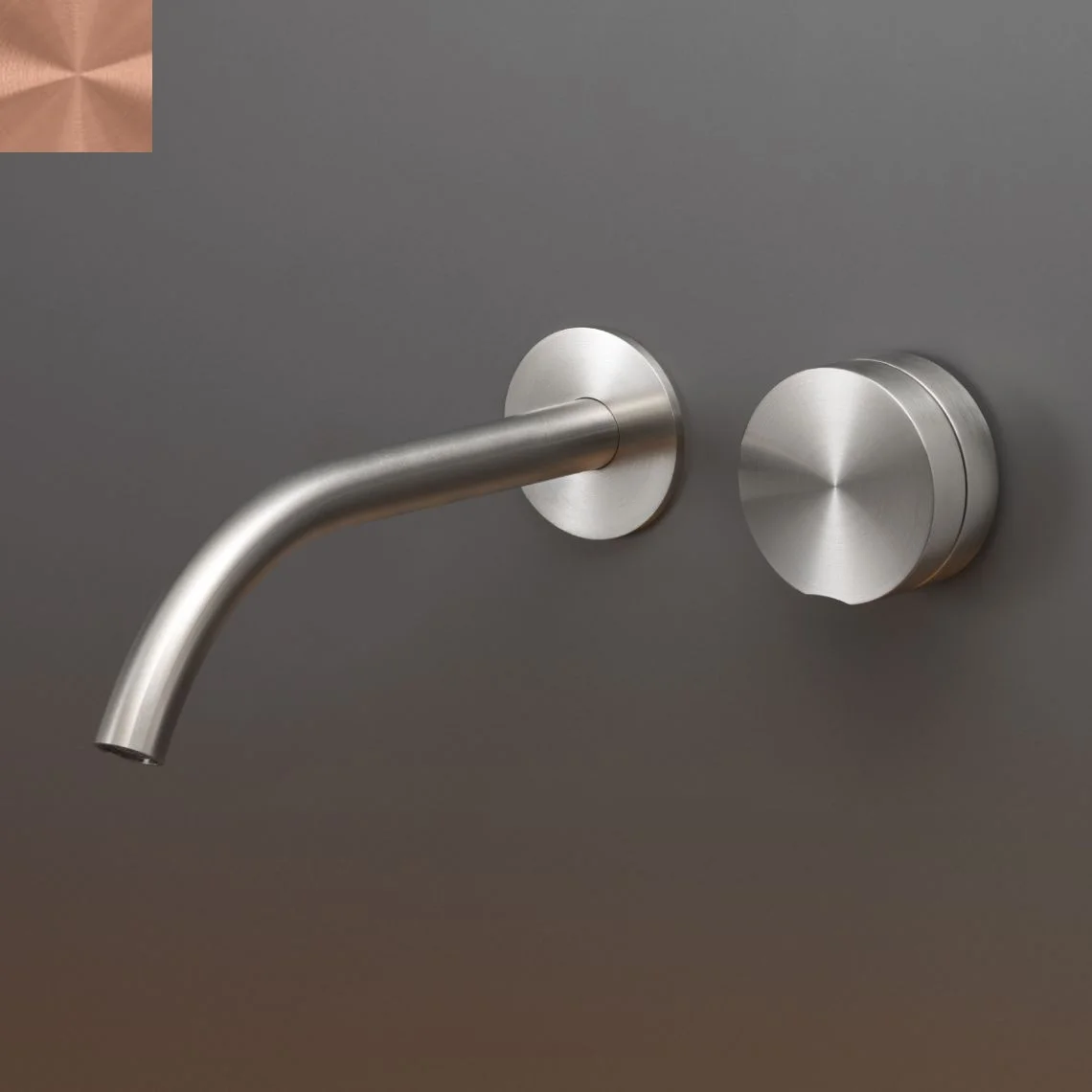 Змішувач для умивальника CeaDesign Giotto Plus настінний L 220 мм, Copper satin (GIO72PS)