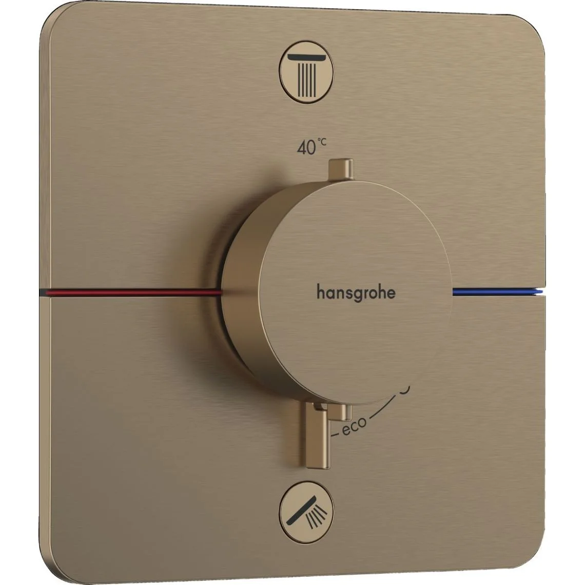 Термостат прихованого монтажу на 2 споживачі Hansgrohe ShowerSelect Comfort Q для душу, Brushed Bronze (15583140)
