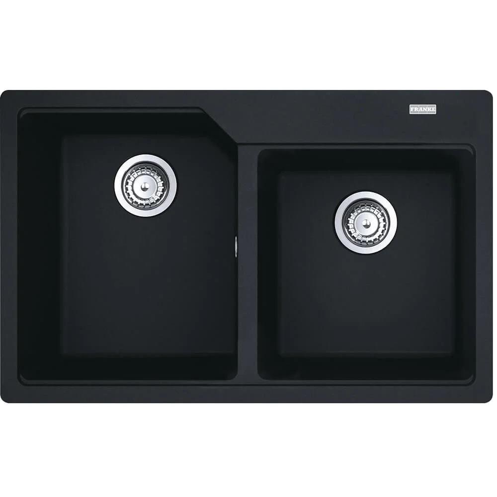Кухонна мийка Franke UBG 620-78, накладна, 2 чаші, 78x50, граніт чорний матовий (114.0701.791)