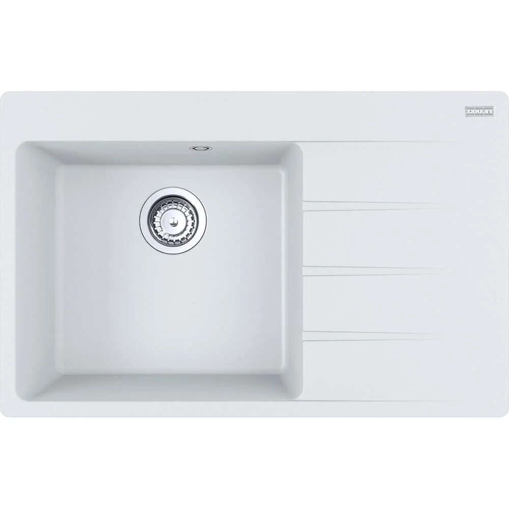 Кухонна мийка Franke Centro CNG 611-78 TL, накладна, крило праворуч, 78х50, граніт білий (114.0630.473)
