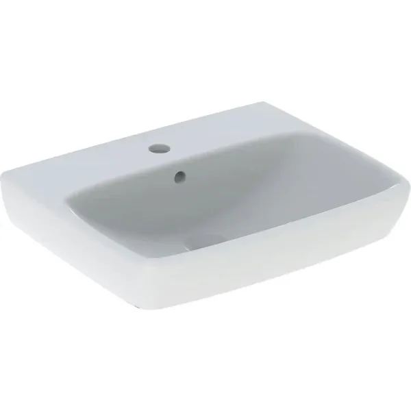 Підвісний умивальник Geberit Selnova Square 55 x 44 x 17.5 см, з отвором під змішувач, білий (500.290.01.7)
