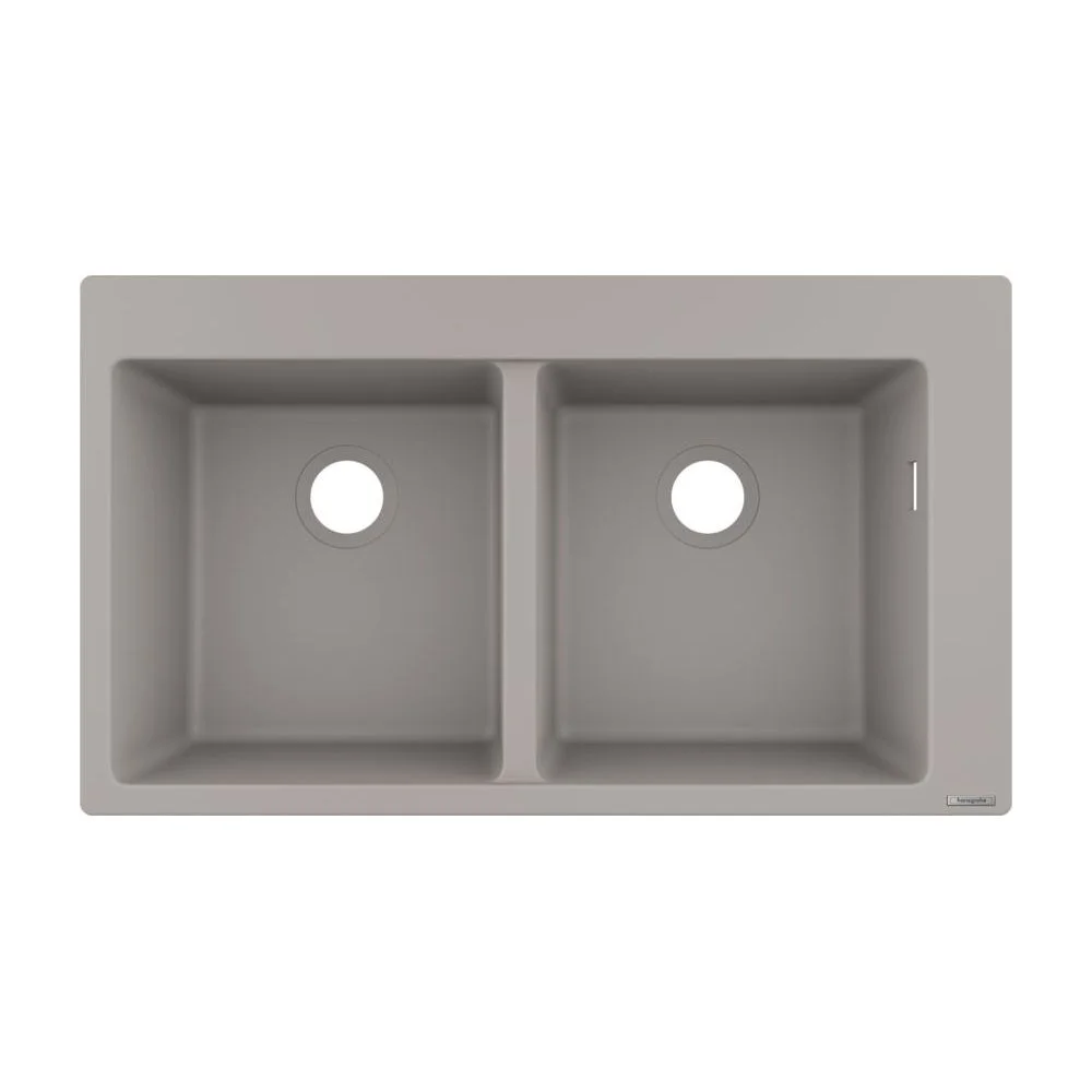Кухонна мийка Hansgrohe S510-F770 770х510 на дві чаші 370/370, Concretegrey (43316380)